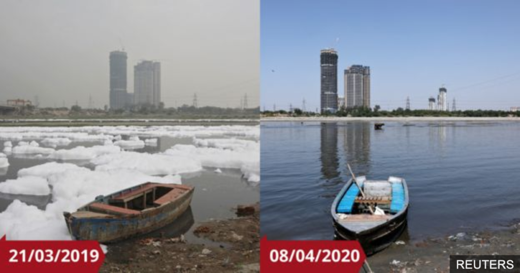 yamuna rever cleaned during lockdown